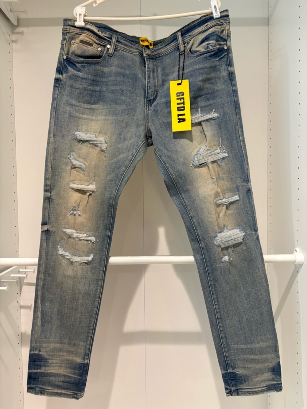 GFTD LA Men's Skinny Distressed Blue Jeans